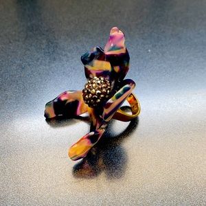 Lele Sadoughi crystal lily ring